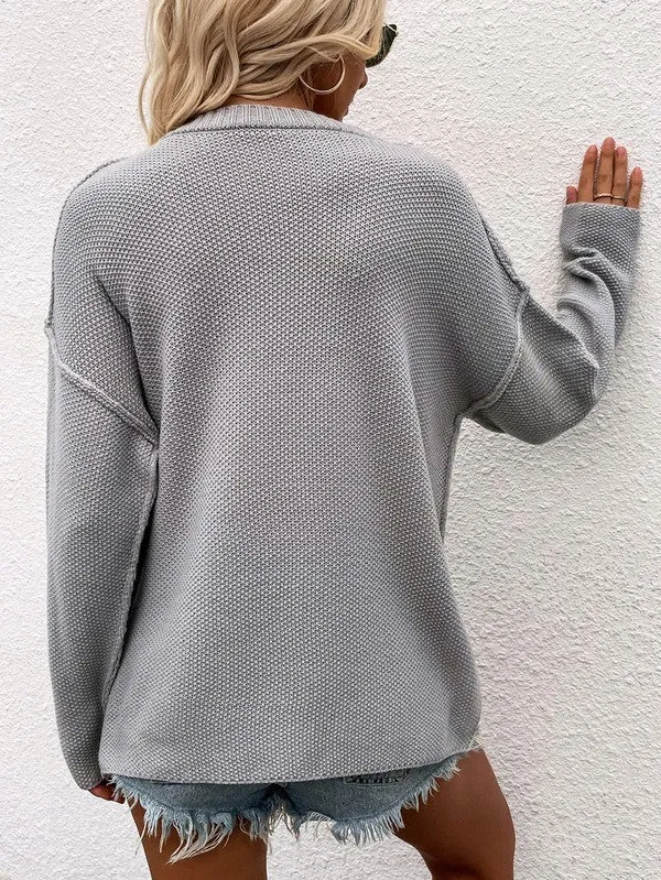 Women Long Sleeve Loose Fit Sweater