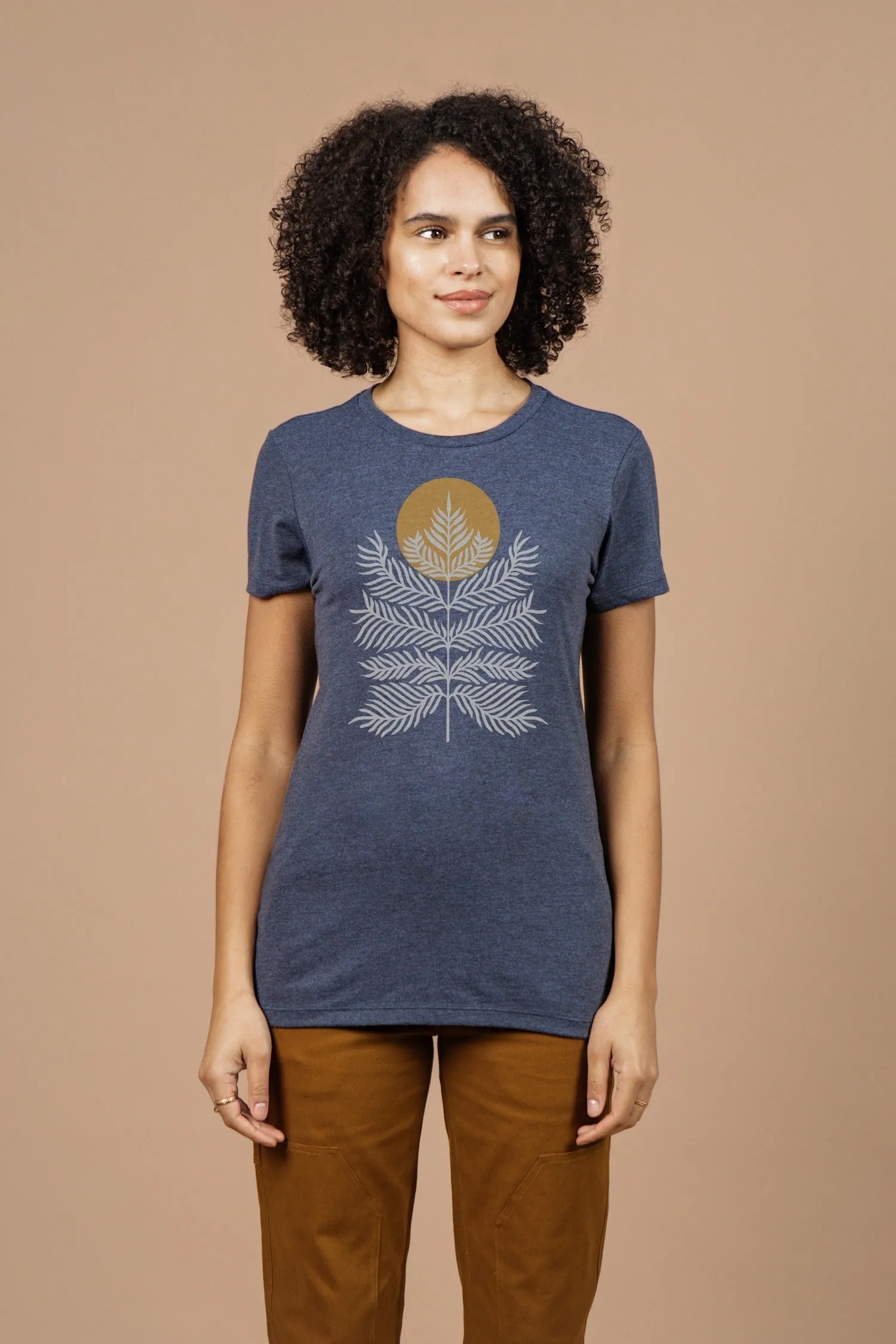 Women's Peace In Plants Tee / Navy