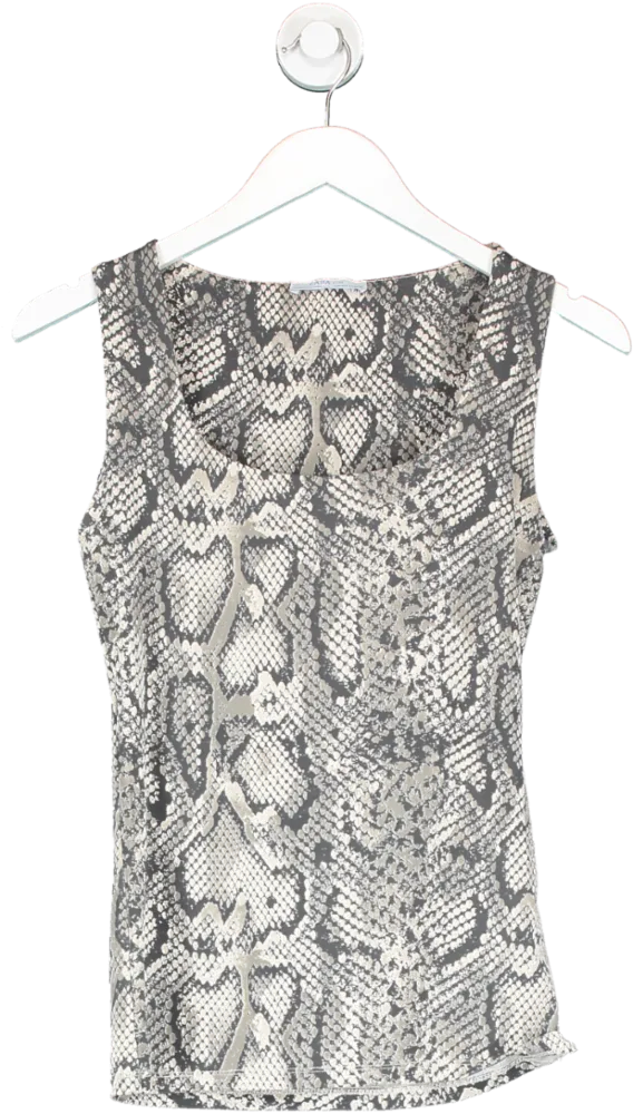 ZARA Grey Snake Print Wide Strap Top UK M